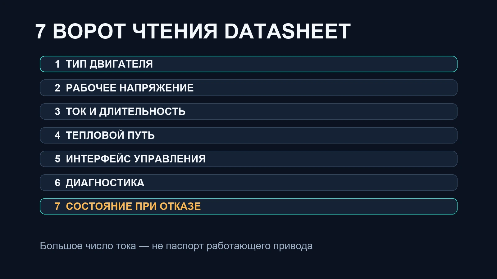 Семь ворот выбора моторного драйвера